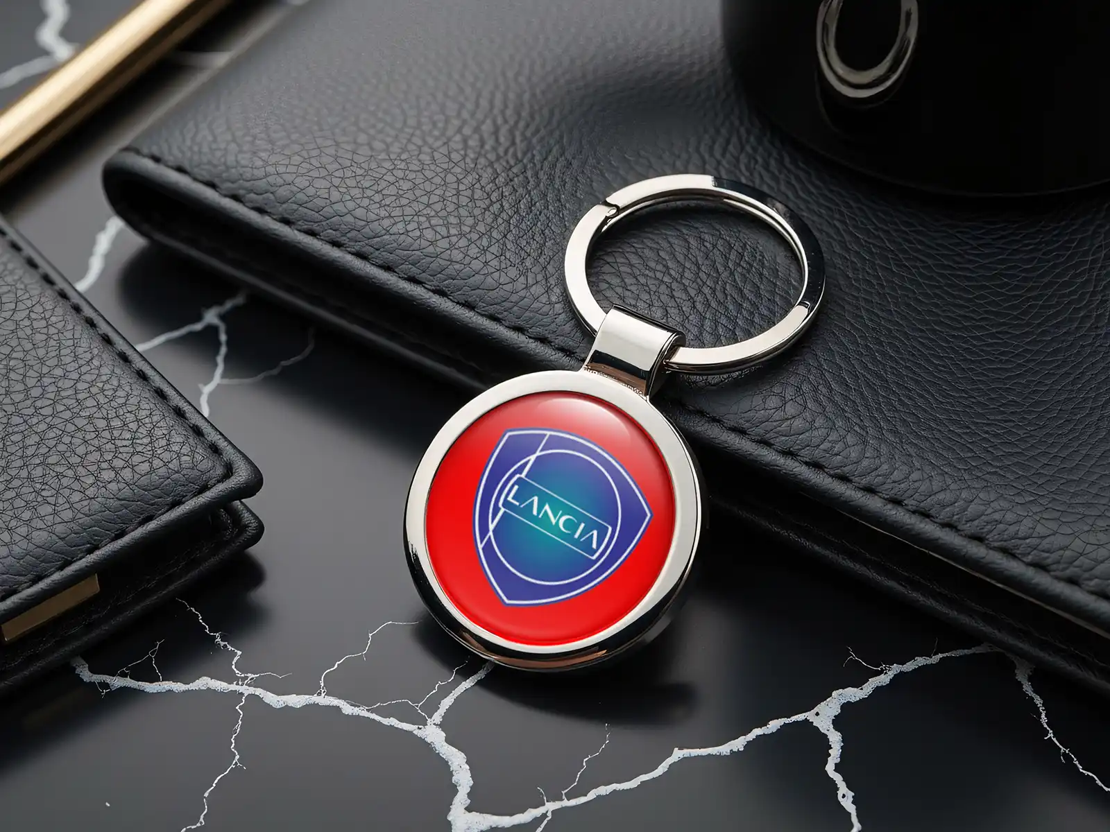 Lancia Glänzend Schlüsselanhänger Edel Metall Robust